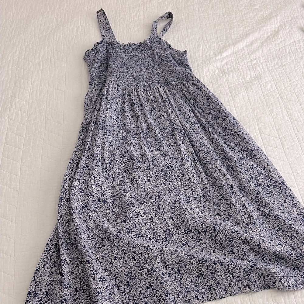 Universal Thread Blue White Floral Smocked Sundress